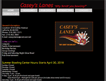 Tablet Screenshot of caseyslanes.com